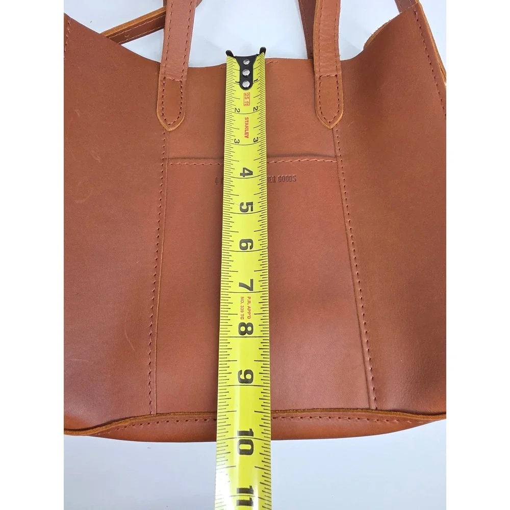 Portland Leather Goods Mini Crossbody Tote Honey Brown Leather Handbag